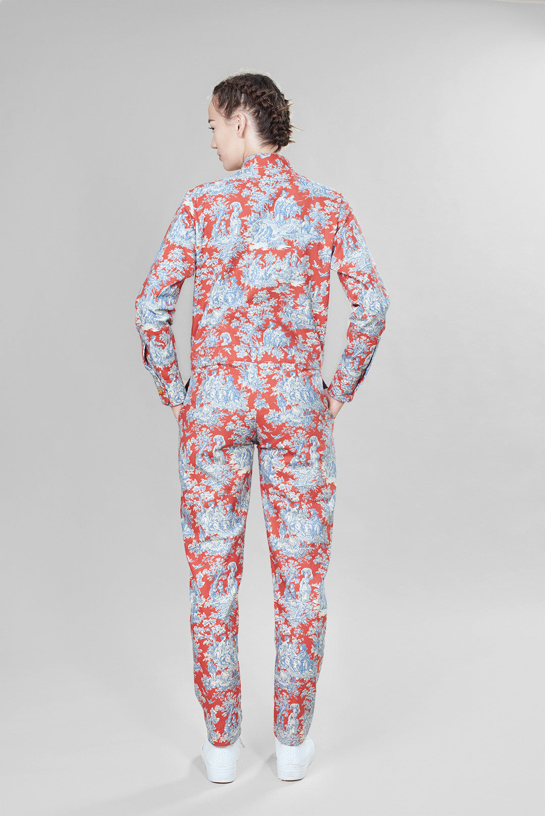 HADJIO SIREN SUIT RED & BLUE TOILE