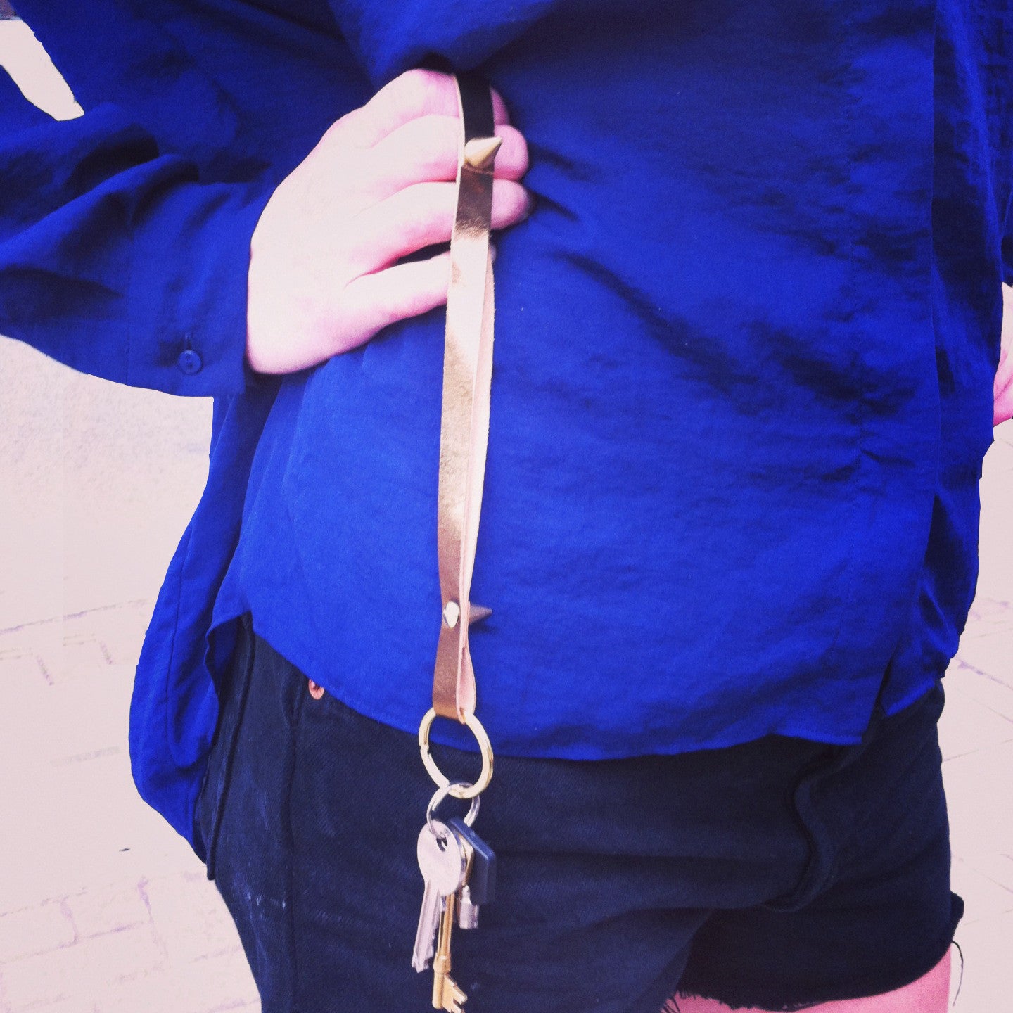 Pink Leather Key Chain - £29