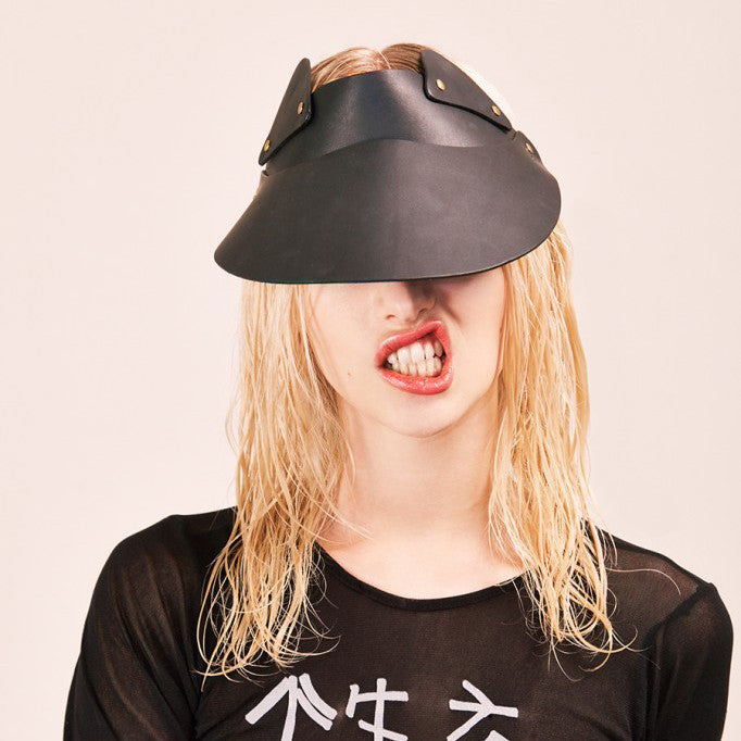 Pink Cat Ear Leather Visor £189