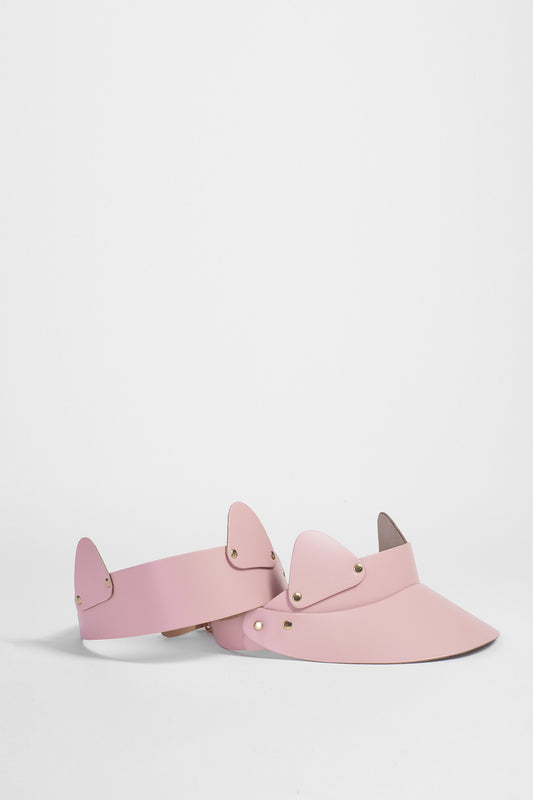 Pink Cat Ear Leather Visor £189